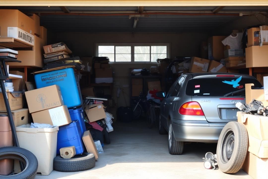 Garage cleanout — Overland Park, KS before junk removal